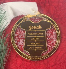 Load image into Gallery viewer, Personalized Baby&#39;s First Christmas Ornament – Custom Keepsake Gift
