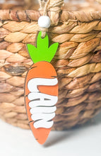Load image into Gallery viewer, Easter Basket Tag - Personalized Carrot Name Tag - Custom Easter Name Tag - Laser Cut Easter Basket Charm - Kids Easter Gift
