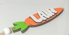 Load image into Gallery viewer, Easter Basket Tag - Personalized Carrot Name Tag - Custom Easter Name Tag - Laser Cut Easter Basket Charm - Kids Easter Gift
