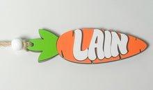 Load image into Gallery viewer, Easter Basket Tag - Personalized Carrot Name Tag - Custom Easter Name Tag - Laser Cut Easter Basket Charm - Kids Easter Gift
