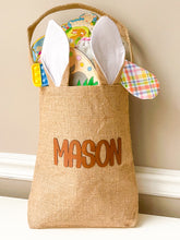 Load image into Gallery viewer, Personalized Burlap Easter Bag with Bunny Ears
