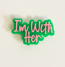 Load image into Gallery viewer, &quot;I Am Her&quot; Acrylic Lapel Pin – Show Your Support for VP Kamala Harris 2024
