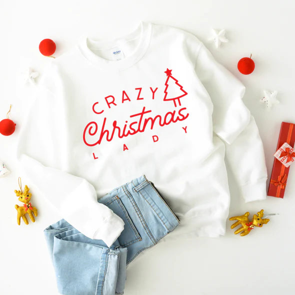 Crazy Christmas Lady - Red Print