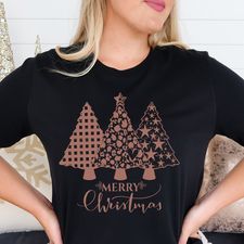 Rose Gold Merry Christmas Trees