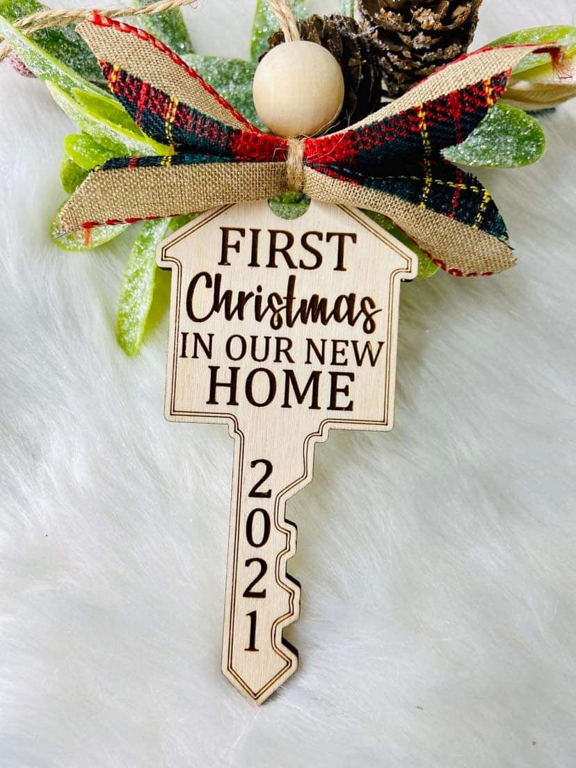 First Christmas In Our New Home Ornament - Fully Engraved Design